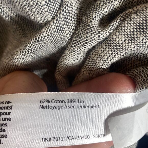 Eileen fisher linen blend moto jacket top small gray/white knit textured - Picture 7 of 8